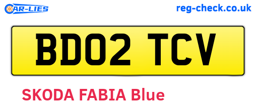 BD02TCV are the vehicle registration plates.