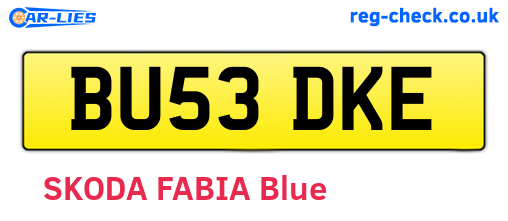 BU53DKE are the vehicle registration plates.