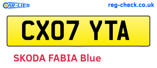 CX07YTA are the vehicle registration plates.