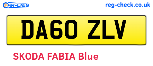 DA60ZLV are the vehicle registration plates.