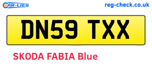 DN59TXX are the vehicle registration plates.