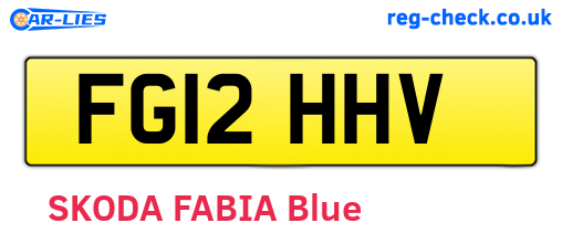 FG12HHV are the vehicle registration plates.