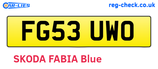 FG53UWO are the vehicle registration plates.
