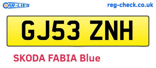 GJ53ZNH are the vehicle registration plates.