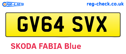 GV64SVX are the vehicle registration plates.