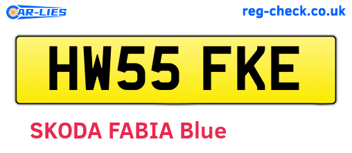 HW55FKE are the vehicle registration plates.