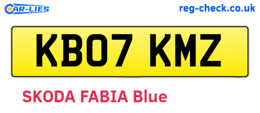 KB07KMZ are the vehicle registration plates.