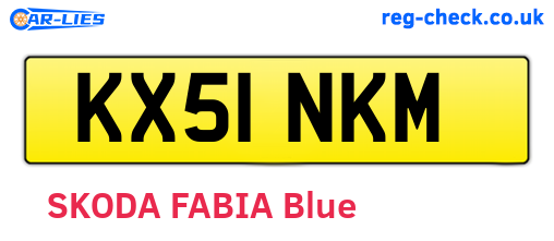 KX51NKM are the vehicle registration plates.
