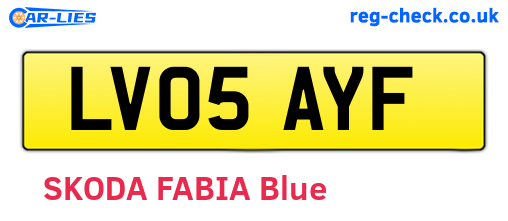 LV05AYF are the vehicle registration plates.