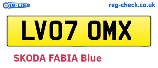 LV07OMX are the vehicle registration plates.