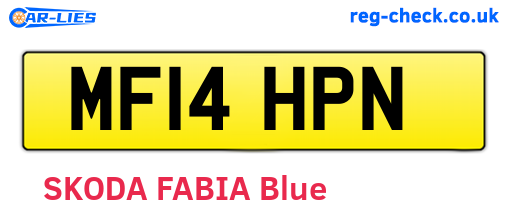 MF14HPN are the vehicle registration plates.