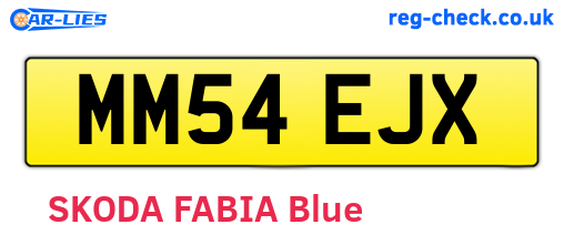 MM54EJX are the vehicle registration plates.