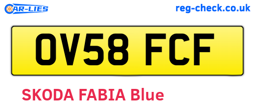 OV58FCF are the vehicle registration plates.