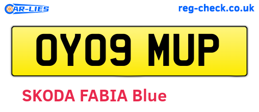 OY09MUP are the vehicle registration plates.