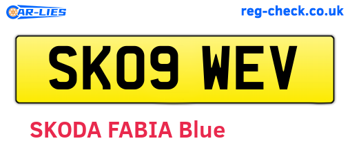 SK09WEV are the vehicle registration plates.