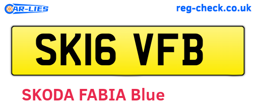 SK16VFB are the vehicle registration plates.
