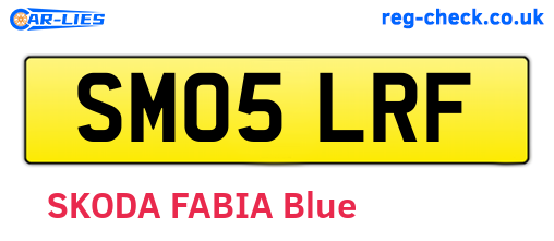 SM05LRF are the vehicle registration plates.