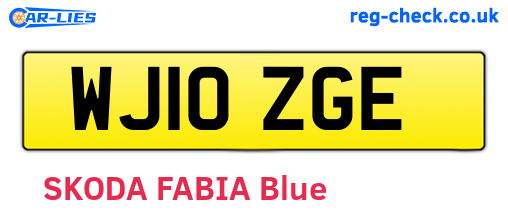 WJ10ZGE are the vehicle registration plates.