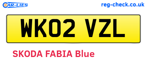 WK02VZL are the vehicle registration plates.
