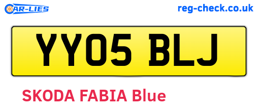 YY05BLJ are the vehicle registration plates.