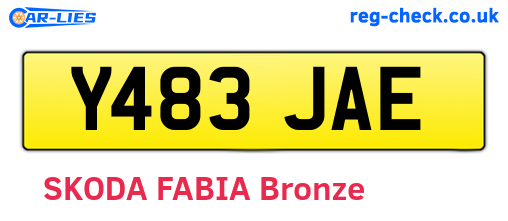 Y483JAE are the vehicle registration plates.