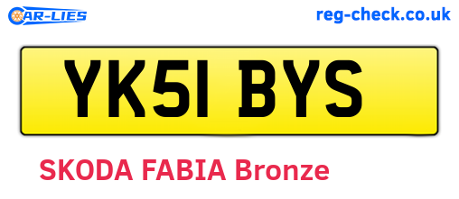 YK51BYS are the vehicle registration plates.