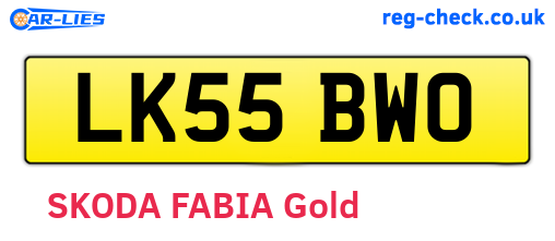 LK55BWO are the vehicle registration plates.