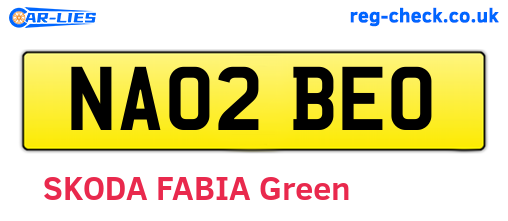 NA02BEO are the vehicle registration plates.