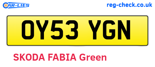 OY53YGN are the vehicle registration plates.