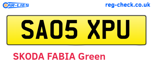 SA05XPU are the vehicle registration plates.