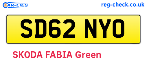 SD62NYO are the vehicle registration plates.