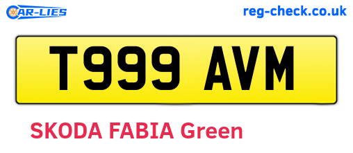 T999AVM are the vehicle registration plates.