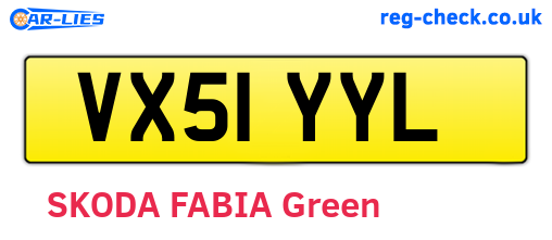 VX51YYL are the vehicle registration plates.