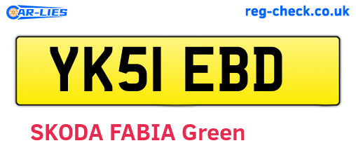 YK51EBD are the vehicle registration plates.