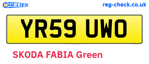 YR59UWO are the vehicle registration plates.