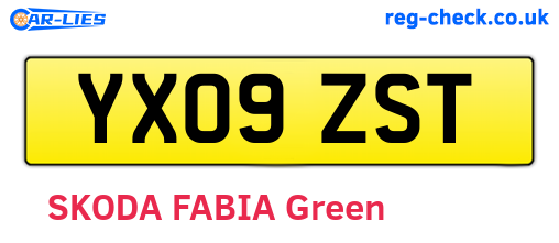 YX09ZST are the vehicle registration plates.