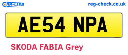 AE54NPA are the vehicle registration plates.