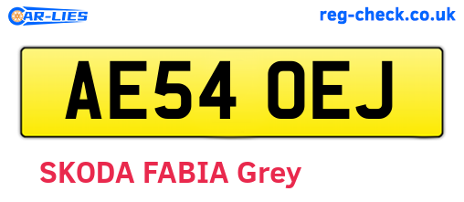AE54OEJ are the vehicle registration plates.