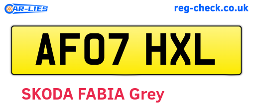 AF07HXL are the vehicle registration plates.
