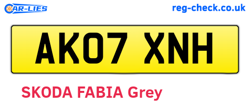 AK07XNH are the vehicle registration plates.