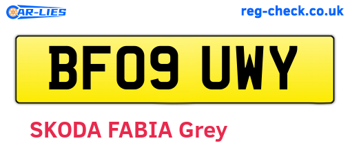 BF09UWY are the vehicle registration plates.