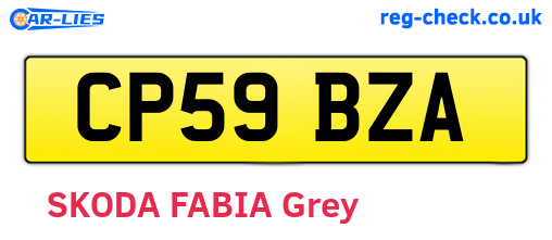 CP59BZA are the vehicle registration plates.