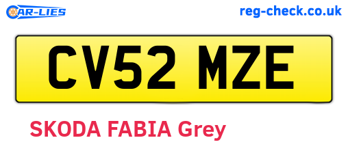 CV52MZE are the vehicle registration plates.