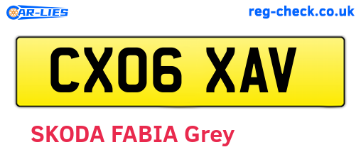 CX06XAV are the vehicle registration plates.