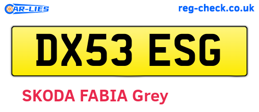 DX53ESG are the vehicle registration plates.