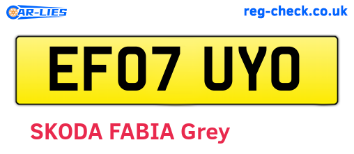 EF07UYO are the vehicle registration plates.
