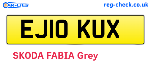 EJ10KUX are the vehicle registration plates.