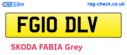 FG10DLV are the vehicle registration plates.