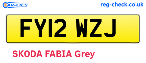 FY12WZJ are the vehicle registration plates.
