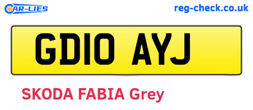 GD10AYJ are the vehicle registration plates.
